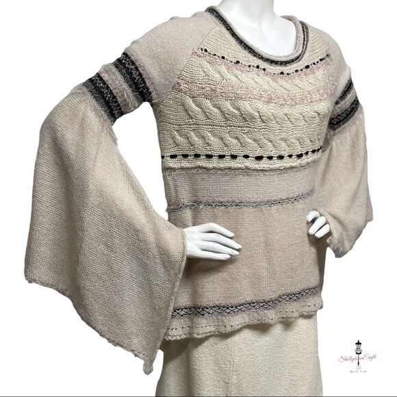 FREE PEOPLE Craft Time Sweater HUGE DRAMATIC Sleeves XS OVERSIZED can fit S M - Picture 5 of 15